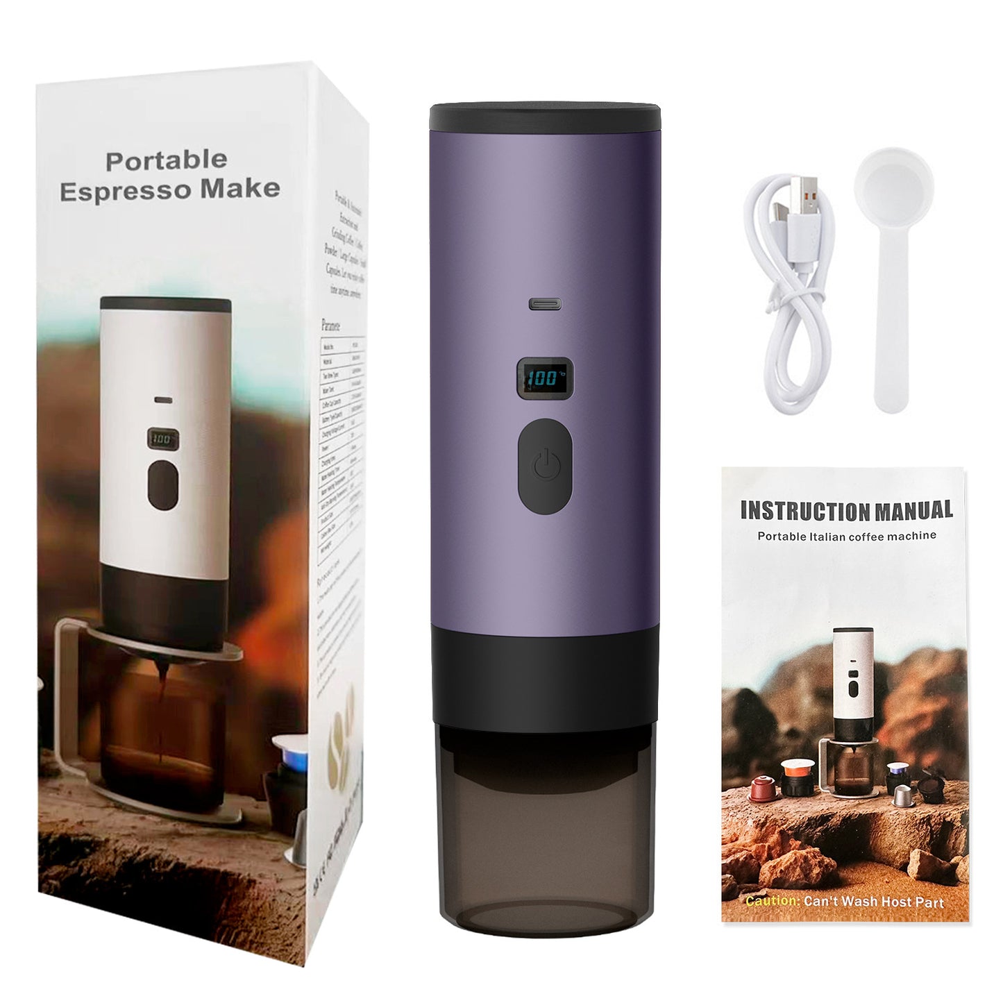 Portable Capsule Coffee Machine Wireless Automatic Heating
