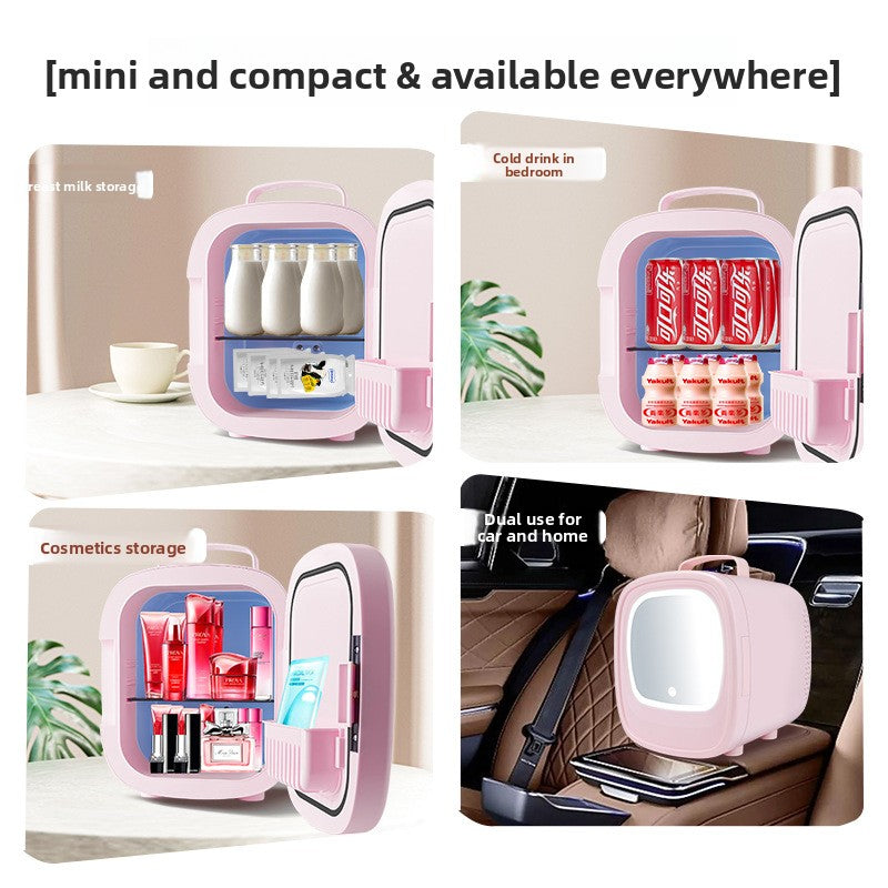 Portable Car Beauty Refrigerator with LED Mirror