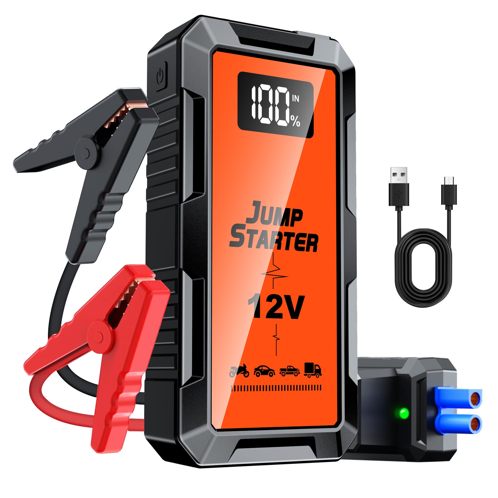 Portable Car Jump Starter with USB Charging