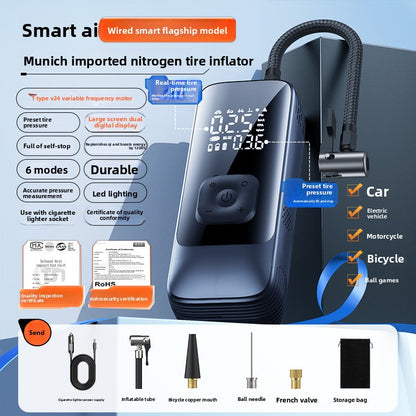 Portable Car Tire Electric Air Pump with Digital Display