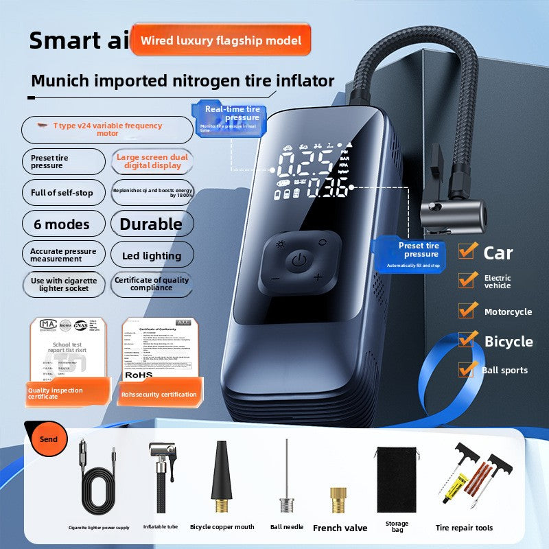 Portable Car Tire Electric Air Pump with Digital Display