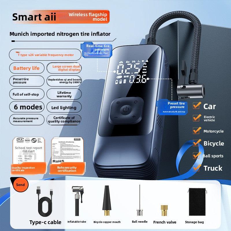 Portable Car Tire Electric Air Pump with Digital Display