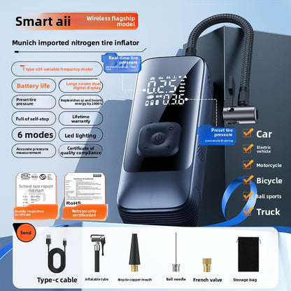 Portable Car Tire Electric Air Pump with Digital Display