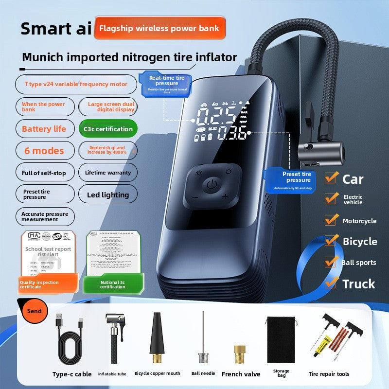 Portable Car Tire Electric Air Pump with Digital Display