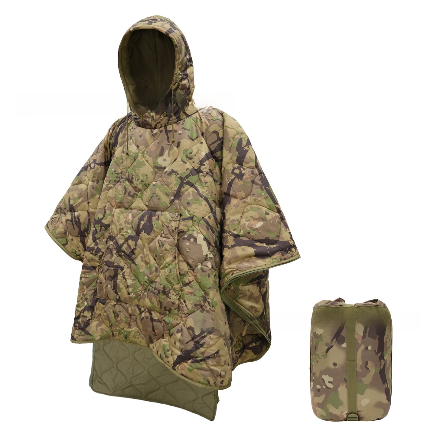 Portable Cloak-Style Camouflage Sleeping Bag for Outdoor Camping