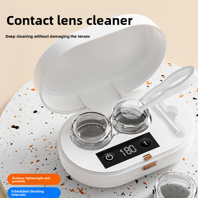 Portable contact lens cleaner