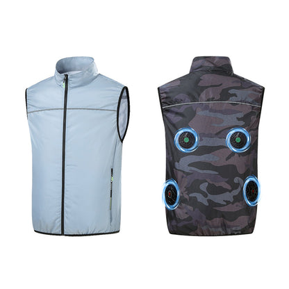Portable Cooling Vest with Built-in Fans