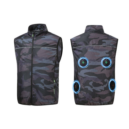 Portable Cooling Vest with Built-in Fans