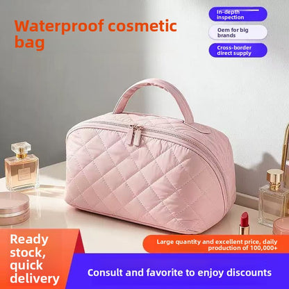 Portable Cosmetic Bag Large Capacity Portable Makeup Brush Storage Bag High-End Travel Toiletry Bag