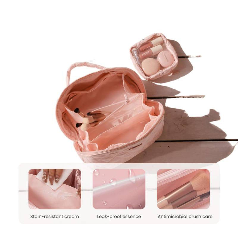 Portable Cosmetic Bag Large Capacity Portable Makeup Brush Storage Bag High-End Travel Toiletry Bag