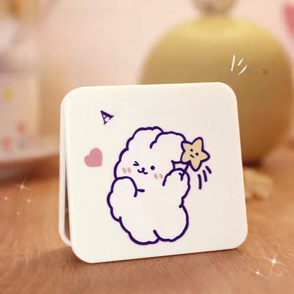 Portable cute folding makeup mirror