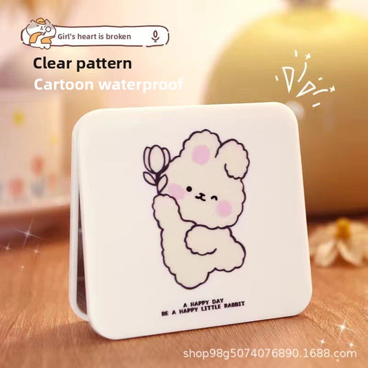 Portable cute folding makeup mirror