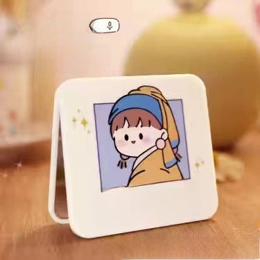 Portable cute folding makeup mirror