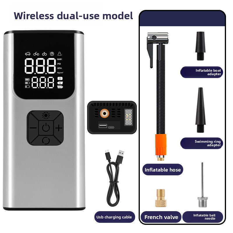 Portable Digital Car Tire Inflator with Wireless Charging