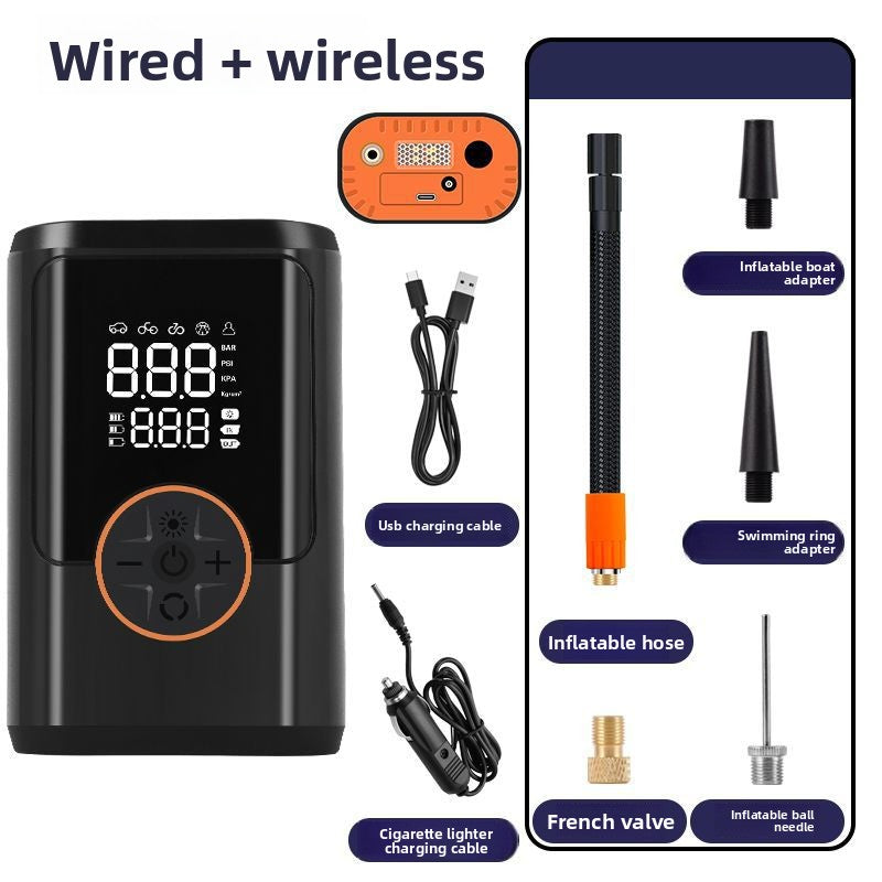 Portable Digital Car Tire Inflator with Wireless Charging