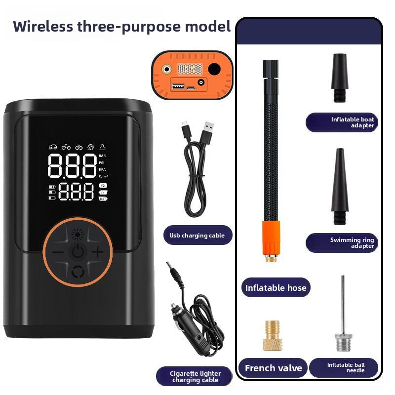 Portable Digital Car Tire Inflator with Wireless Charging