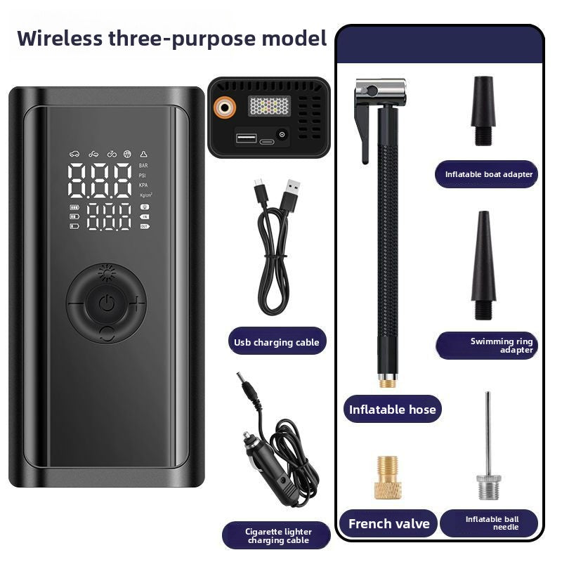 Portable Digital Car Tire Inflator with Wireless Charging