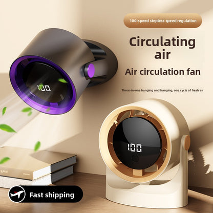Portable Digital Display Rechargeable Fan