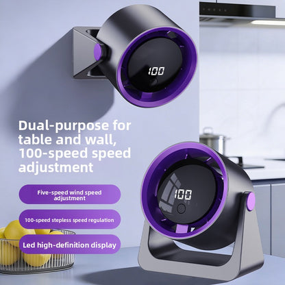 Portable Digital Display Rechargeable Fan