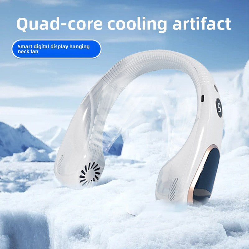 Portable Digital Display USB Neck Fan