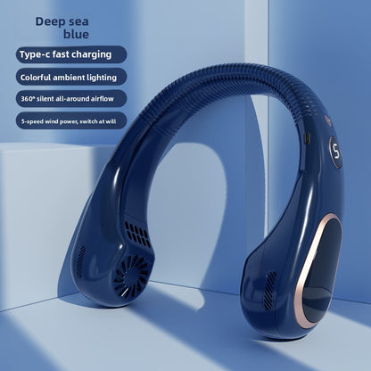 Portable Digital Display USB Neck Fan