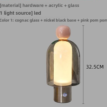 Portable Dimmable Glass Table Lamp