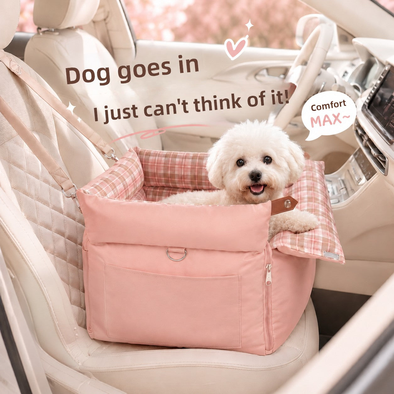Portable Dog Car Bed Safety Seat Cushion