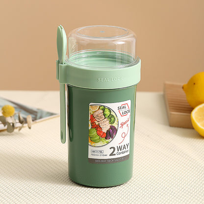 Portable double-layer breakfast cup