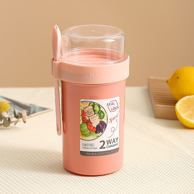Portable double-layer breakfast cup