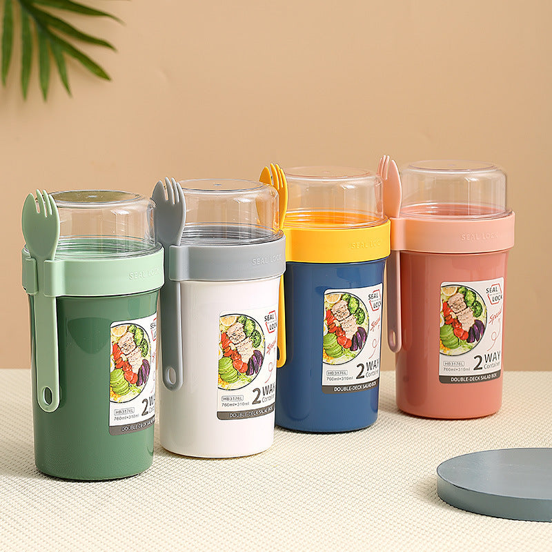 Portable double-layer breakfast cup