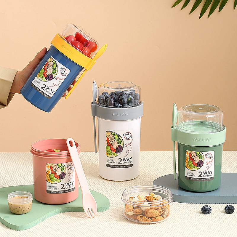 Portable double-layer breakfast cup
