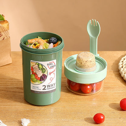 Portable double-layer breakfast cup