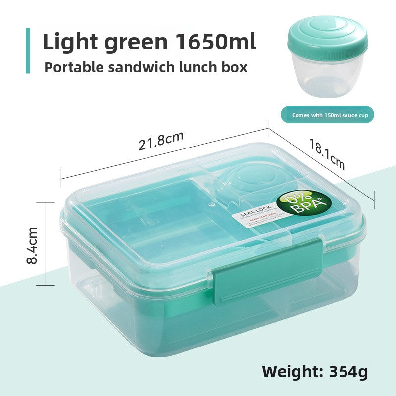 Portable Double-Layer Compartment Lunch Box