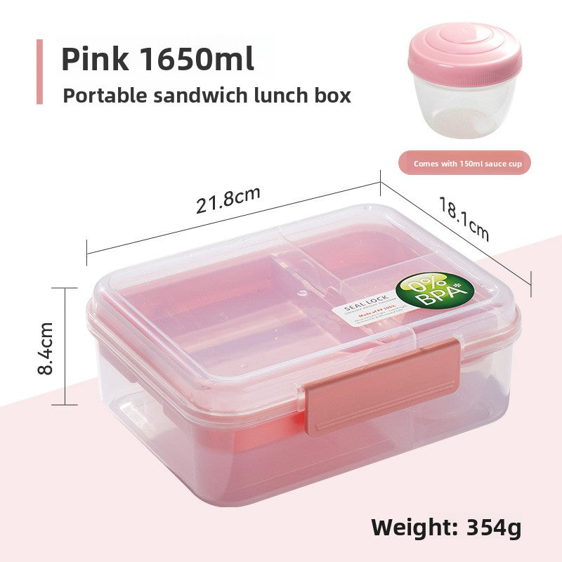Portable Double-Layer Compartment Lunch Box