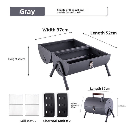Portable Double-Layer Grill