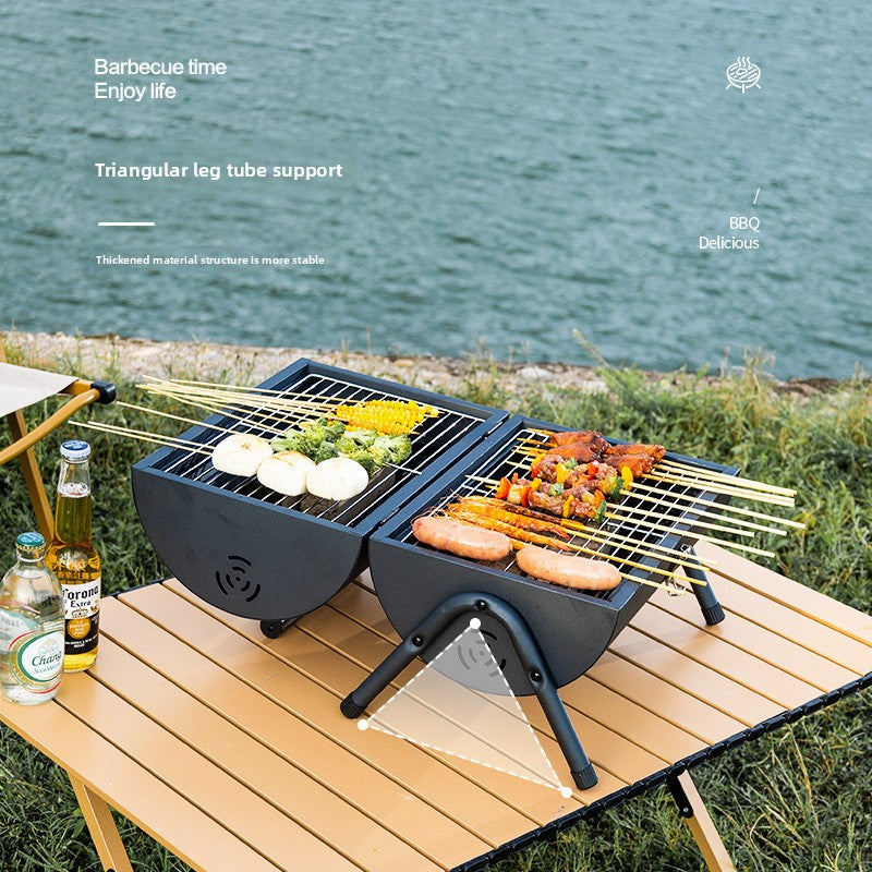 Portable Double-Layer Grill