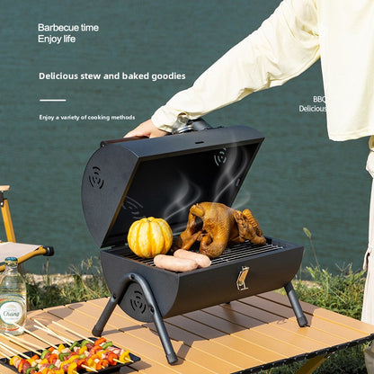 Portable Double-Layer Grill