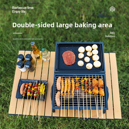 Portable Double-Layer Grill