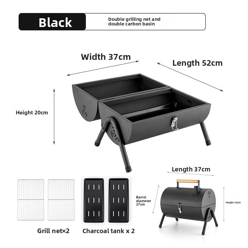 Portable Double-Layer Grill