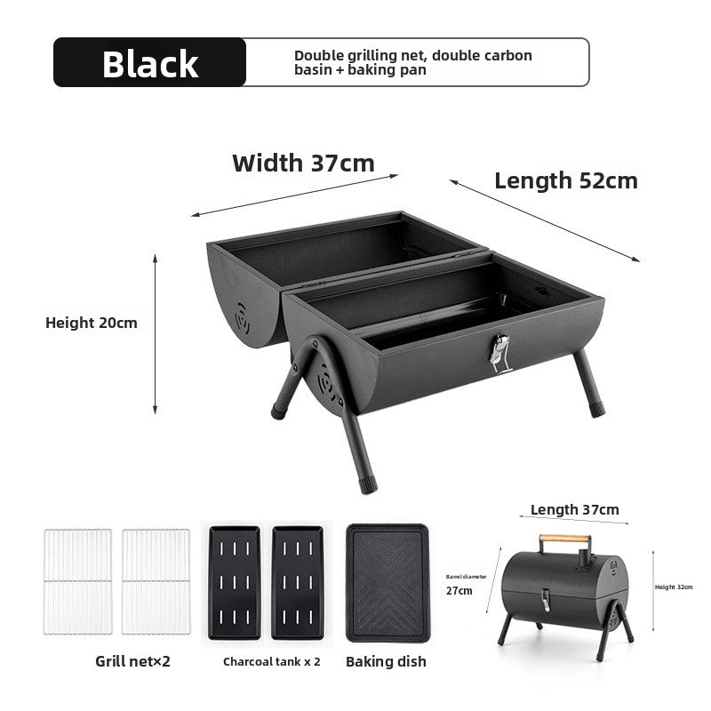 Portable Double-Layer Grill