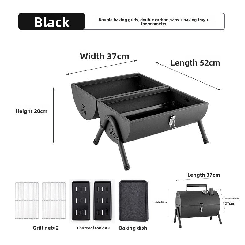 Portable Double-Layer Grill