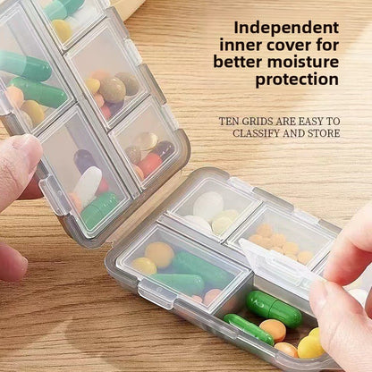Portable Double Layer Pill Organizer Box