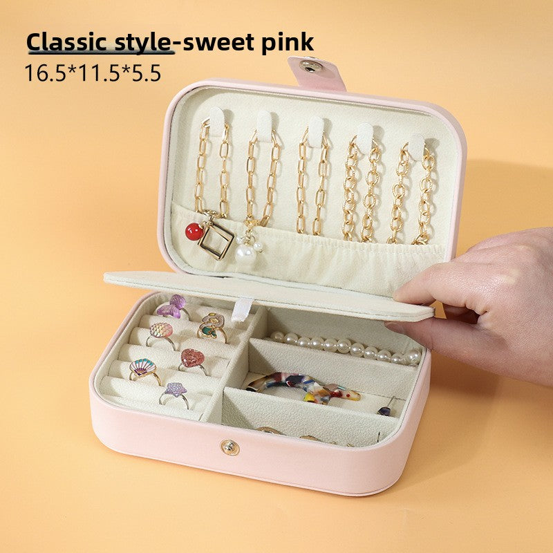 Portable Dual Layer Jewelry Storage Box