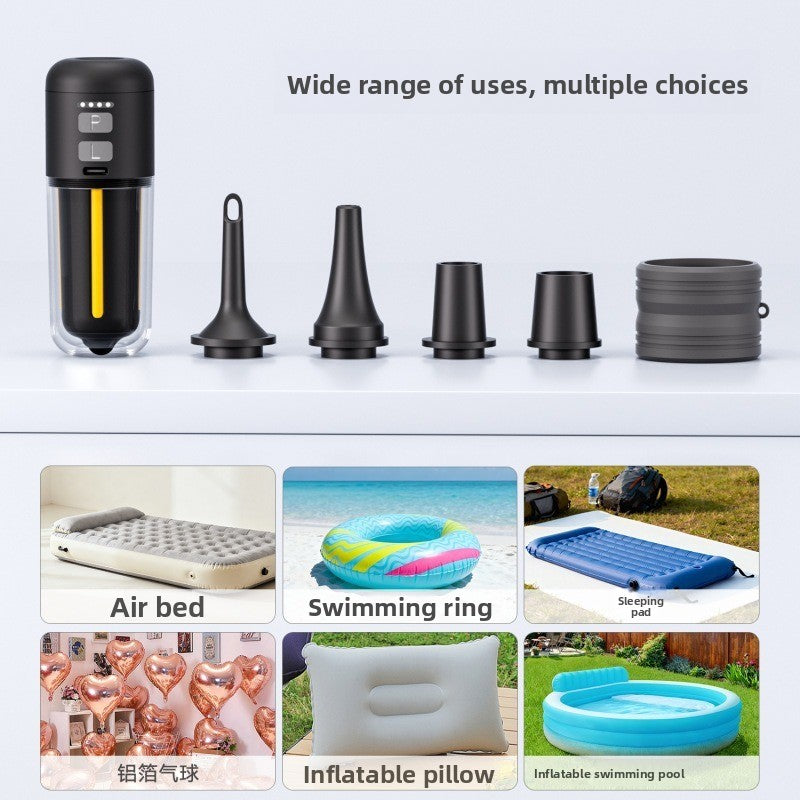 Portable Dual-Purpose Inflatable Pump with LED Light