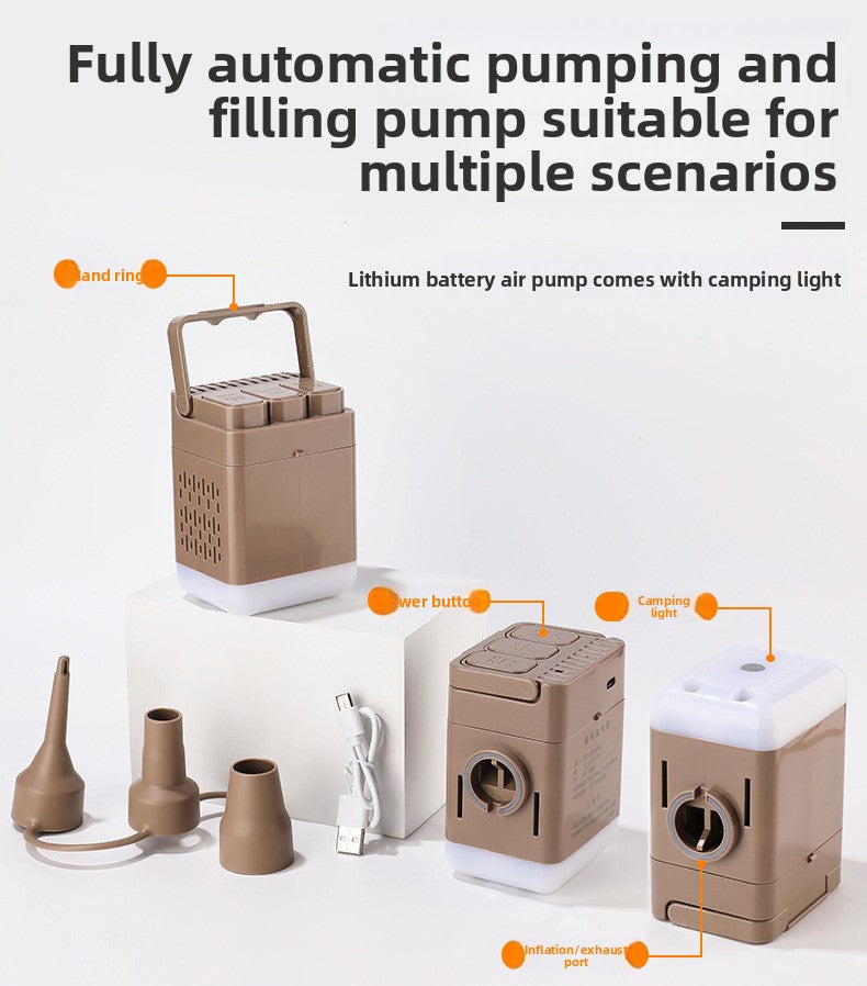 Portable Electric Air Pump with Camping Light