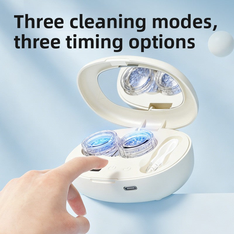 Portable Electric Contact Lens Cleaner and Storage Box