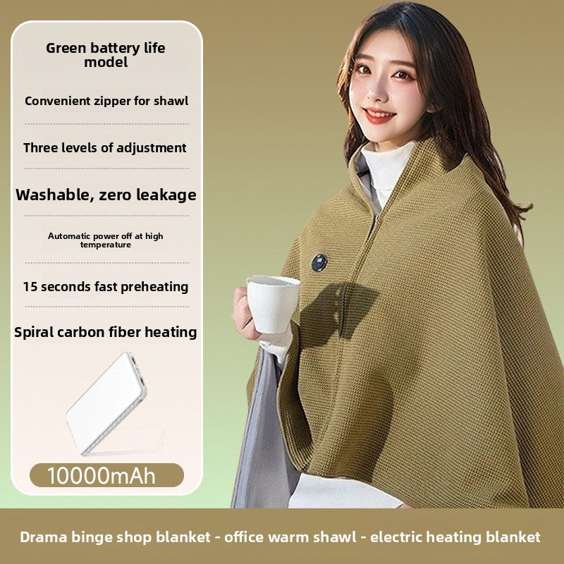Portable electric heating warming blanket