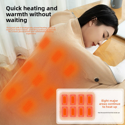 Portable electric heating warming blanket