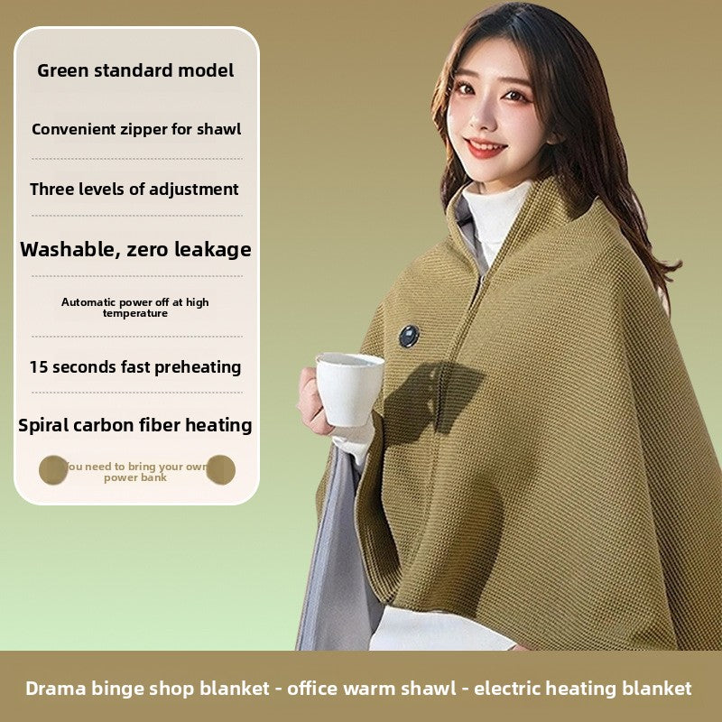 Portable electric heating warming blanket