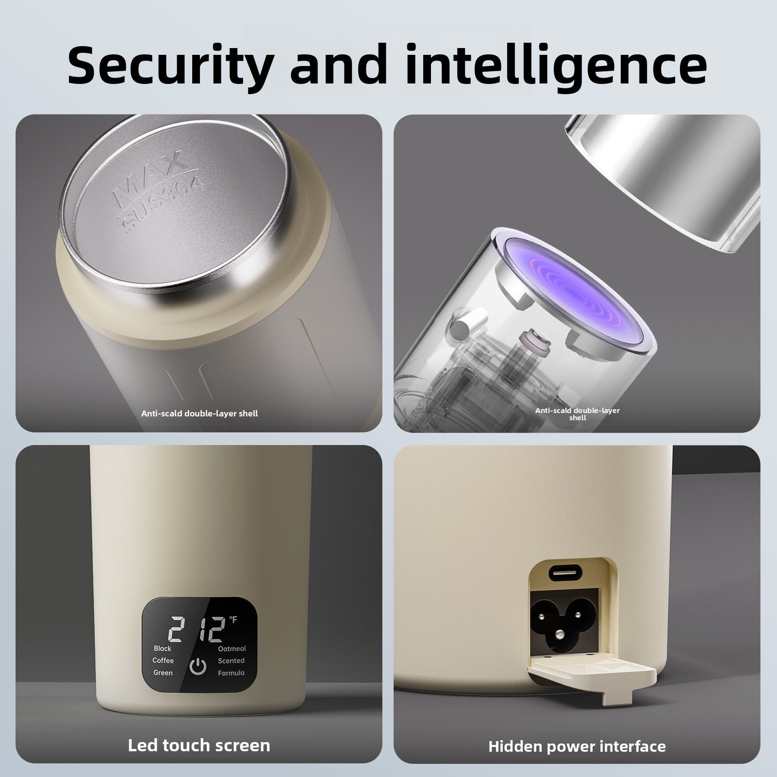 Portable Electric Heating Water Cup with Temperature Control